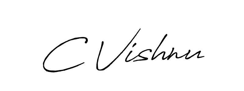 Make a beautiful signature design for name C Vishnu. With this signature (Antro_Vectra_Bolder) style, you can create a handwritten signature for free. C Vishnu signature style 7 images and pictures png