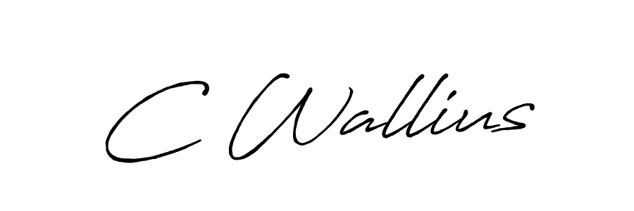 Create a beautiful signature design for name C Wallius. With this signature (Antro_Vectra_Bolder) fonts, you can make a handwritten signature for free. C Wallius signature style 7 images and pictures png