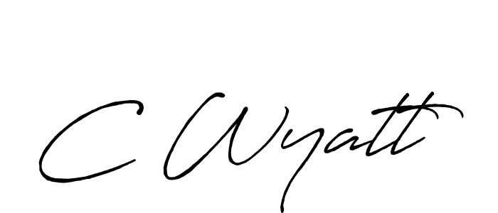 C Wyatt stylish signature style. Best Handwritten Sign (Antro_Vectra_Bolder) for my name. Handwritten Signature Collection Ideas for my name C Wyatt. C Wyatt signature style 7 images and pictures png