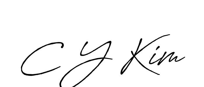 Make a beautiful signature design for name C Y Kim. With this signature (Antro_Vectra_Bolder) style, you can create a handwritten signature for free. C Y Kim signature style 7 images and pictures png