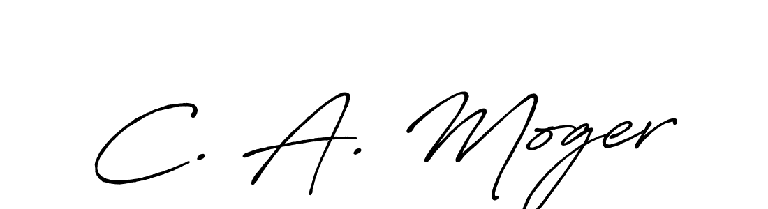 How to make C. A. Moger name signature. Use Antro_Vectra_Bolder style for creating short signs online. This is the latest handwritten sign. C. A. Moger signature style 7 images and pictures png