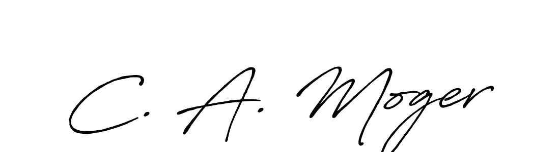 Make a beautiful signature design for name C. A. Moger. With this signature (Antro_Vectra_Bolder) style, you can create a handwritten signature for free. C. A. Moger signature style 7 images and pictures png