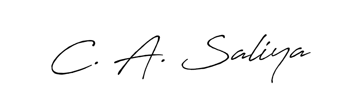 You should practise on your own different ways (Antro_Vectra_Bolder) to write your name (C. A. Saliya) in signature. don't let someone else do it for you. C. A. Saliya signature style 7 images and pictures png