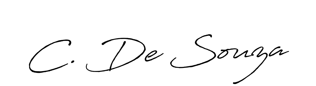 You should practise on your own different ways (Antro_Vectra_Bolder) to write your name (C. De Souza) in signature. don't let someone else do it for you. C. De Souza signature style 7 images and pictures png