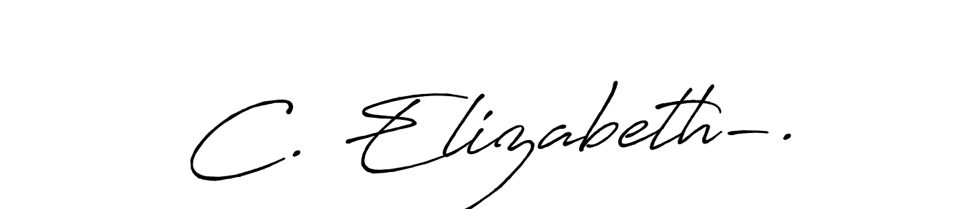 The best way (Antro_Vectra_Bolder) to make a short signature is to pick only two or three words in your name. The name C. Elizabeth-. include a total of six letters. For converting this name. C. Elizabeth-. signature style 7 images and pictures png