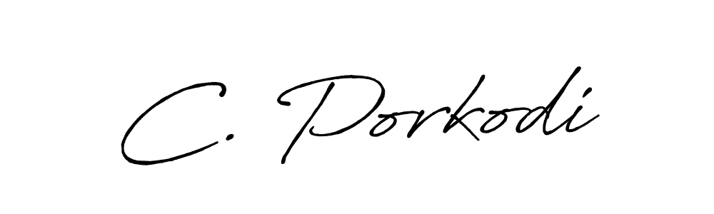 Make a beautiful signature design for name C. Porkodi. With this signature (Antro_Vectra_Bolder) style, you can create a handwritten signature for free. C. Porkodi signature style 7 images and pictures png