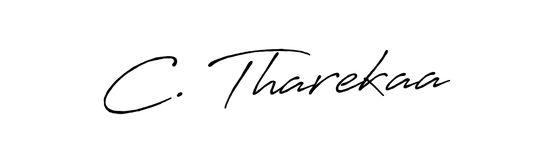 if you are searching for the best signature style for your name C. Tharekaa. so please give up your signature search. here we have designed multiple signature styles  using Antro_Vectra_Bolder. C. Tharekaa signature style 7 images and pictures png