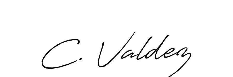 How to make C. Valdez name signature. Use Antro_Vectra_Bolder style for creating short signs online. This is the latest handwritten sign. C. Valdez signature style 7 images and pictures png