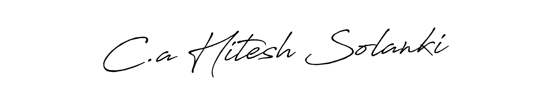 This is the best signature style for the C.a Hitesh Solanki name. Also you like these signature font (Antro_Vectra_Bolder). Mix name signature. C.a Hitesh Solanki signature style 7 images and pictures png