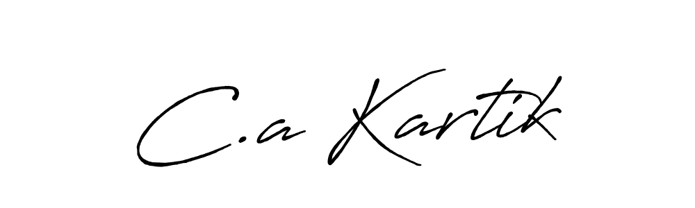 Antro_Vectra_Bolder is a professional signature style that is perfect for those who want to add a touch of class to their signature. It is also a great choice for those who want to make their signature more unique. Get C.a Kartik name to fancy signature for free. C.a Kartik signature style 7 images and pictures png