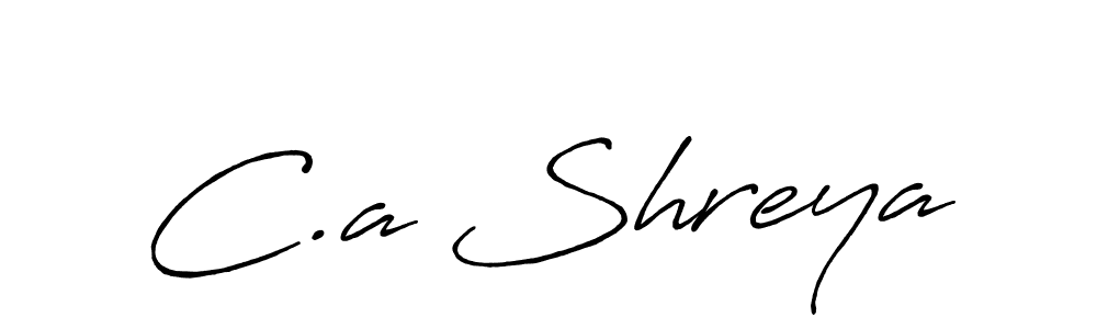 Use a signature maker to create a handwritten signature online. With this signature software, you can design (Antro_Vectra_Bolder) your own signature for name C.a Shreya. C.a Shreya signature style 7 images and pictures png