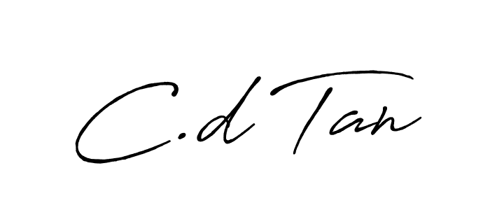 Create a beautiful signature design for name C.d Tan. With this signature (Antro_Vectra_Bolder) fonts, you can make a handwritten signature for free. C.d Tan signature style 7 images and pictures png