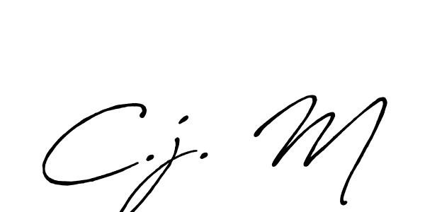 Also we have C.j. M name is the best signature style. Create professional handwritten signature collection using Antro_Vectra_Bolder autograph style. C.j. M signature style 7 images and pictures png