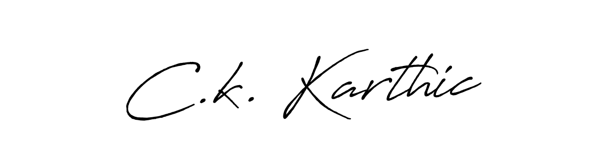 if you are searching for the best signature style for your name C.k. Karthic. so please give up your signature search. here we have designed multiple signature styles  using Antro_Vectra_Bolder. C.k. Karthic signature style 7 images and pictures png