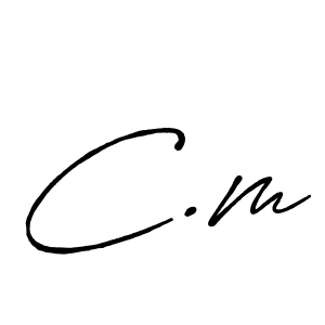 Make a beautiful signature design for name C.m. With this signature (Antro_Vectra_Bolder) style, you can create a handwritten signature for free. C.m signature style 7 images and pictures png