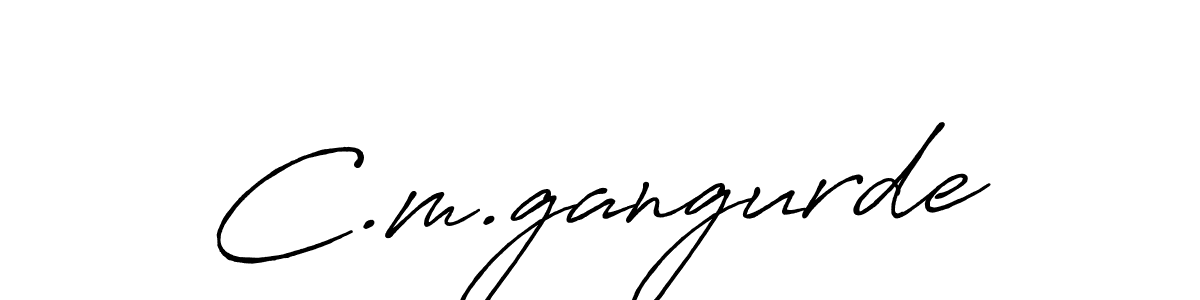 C.m.gangurde stylish signature style. Best Handwritten Sign (Antro_Vectra_Bolder) for my name. Handwritten Signature Collection Ideas for my name C.m.gangurde. C.m.gangurde signature style 7 images and pictures png