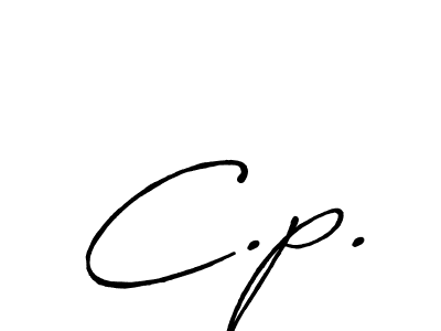 Design your own signature with our free online signature maker. With this signature software, you can create a handwritten (Antro_Vectra_Bolder) signature for name C.p.. C.p. signature style 7 images and pictures png