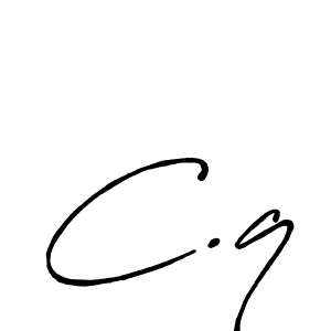 Create a beautiful signature design for name C.q. With this signature (Antro_Vectra_Bolder) fonts, you can make a handwritten signature for free. C.q signature style 7 images and pictures png