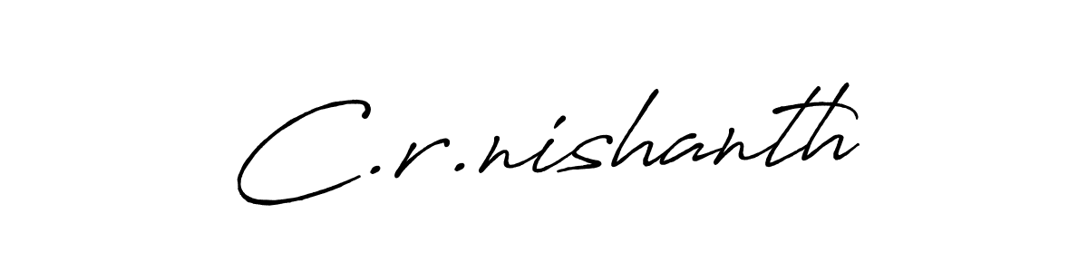 How to make C.r.nishanth signature? Antro_Vectra_Bolder is a professional autograph style. Create handwritten signature for C.r.nishanth name. C.r.nishanth signature style 7 images and pictures png