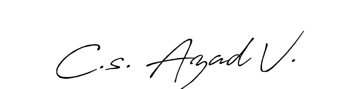 if you are searching for the best signature style for your name C.s. Azad V.. so please give up your signature search. here we have designed multiple signature styles  using Antro_Vectra_Bolder. C.s. Azad V. signature style 7 images and pictures png