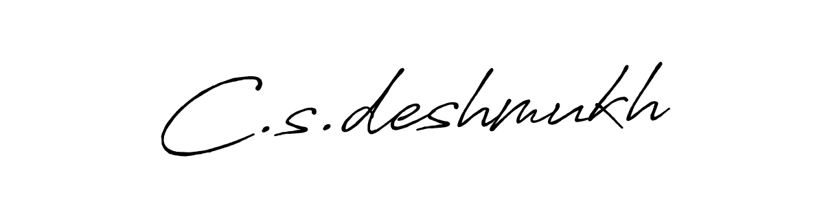 Design your own signature with our free online signature maker. With this signature software, you can create a handwritten (Antro_Vectra_Bolder) signature for name C.s.deshmukh. C.s.deshmukh signature style 7 images and pictures png