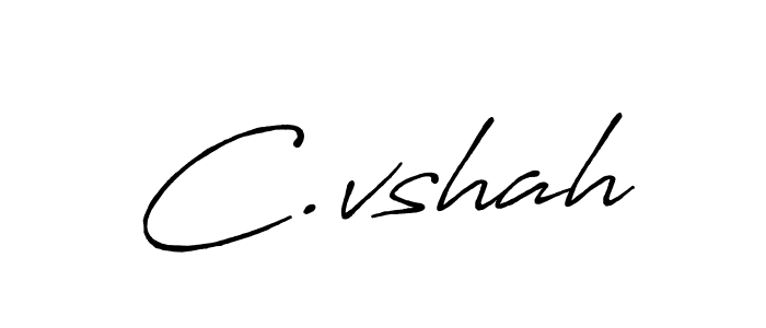 Also we have C.vshah name is the best signature style. Create professional handwritten signature collection using Antro_Vectra_Bolder autograph style. C.vshah signature style 7 images and pictures png
