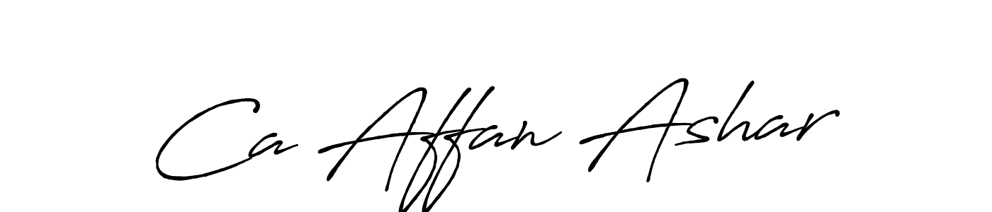 if you are searching for the best signature style for your name Ca Affan Ashar. so please give up your signature search. here we have designed multiple signature styles  using Antro_Vectra_Bolder. Ca Affan Ashar signature style 7 images and pictures png