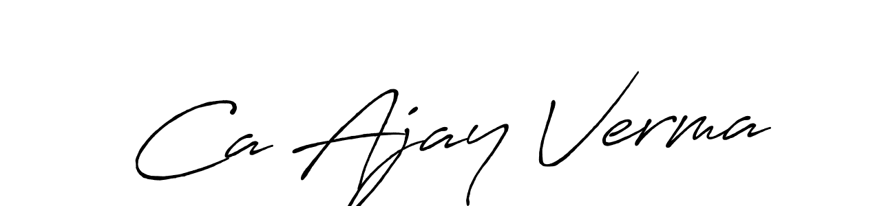 Antro_Vectra_Bolder is a professional signature style that is perfect for those who want to add a touch of class to their signature. It is also a great choice for those who want to make their signature more unique. Get Ca Ajay Verma name to fancy signature for free. Ca Ajay Verma signature style 7 images and pictures png