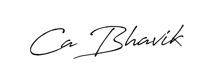 Ca Bhavik stylish signature style. Best Handwritten Sign (Antro_Vectra_Bolder) for my name. Handwritten Signature Collection Ideas for my name Ca Bhavik. Ca Bhavik signature style 7 images and pictures png