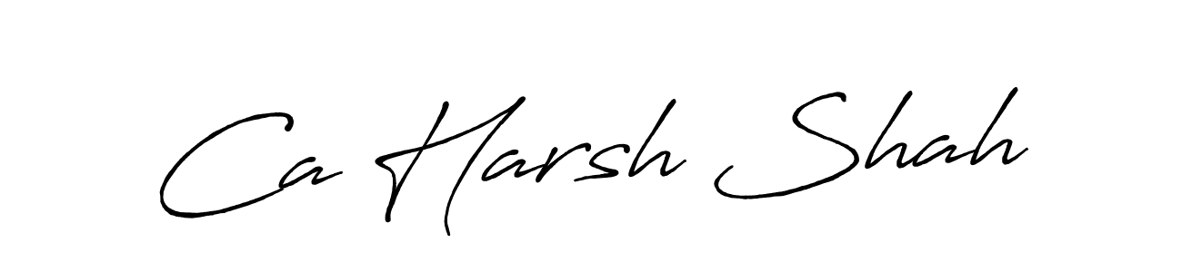 if you are searching for the best signature style for your name Ca Harsh Shah. so please give up your signature search. here we have designed multiple signature styles  using Antro_Vectra_Bolder. Ca Harsh Shah signature style 7 images and pictures png