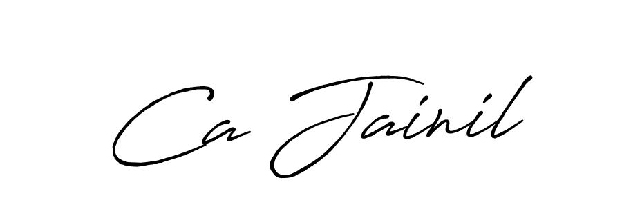 How to make Ca Jainil name signature. Use Antro_Vectra_Bolder style for creating short signs online. This is the latest handwritten sign. Ca Jainil signature style 7 images and pictures png