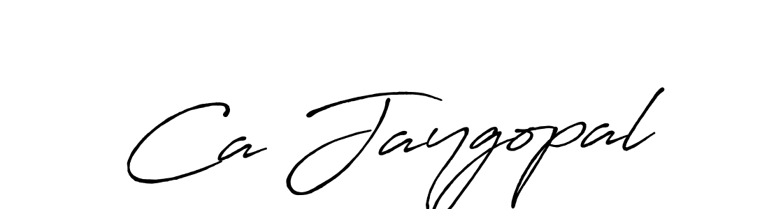 How to make Ca Jaygopal name signature. Use Antro_Vectra_Bolder style for creating short signs online. This is the latest handwritten sign. Ca Jaygopal signature style 7 images and pictures png