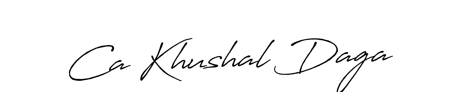 How to make Ca Khushal Daga name signature. Use Antro_Vectra_Bolder style for creating short signs online. This is the latest handwritten sign. Ca Khushal Daga signature style 7 images and pictures png