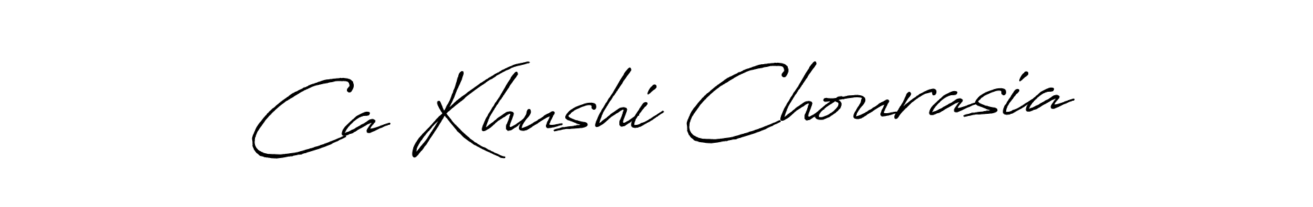 Use a signature maker to create a handwritten signature online. With this signature software, you can design (Antro_Vectra_Bolder) your own signature for name Ca Khushi Chourasia. Ca Khushi Chourasia signature style 7 images and pictures png