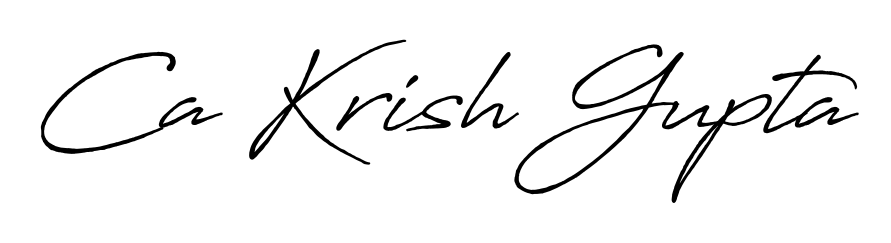 The Antro_Vectra_Bolder font transforms the name Ca Krish Gupta into an executive sign with sharp precision and distinguished character. Ca Krish Gupta signature style 7 images and pictures png