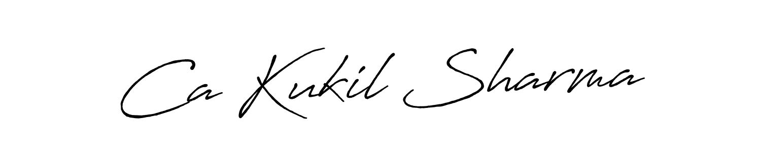 How to make Ca Kukil Sharma name signature. Use Antro_Vectra_Bolder style for creating short signs online. This is the latest handwritten sign. Ca Kukil Sharma signature style 7 images and pictures png