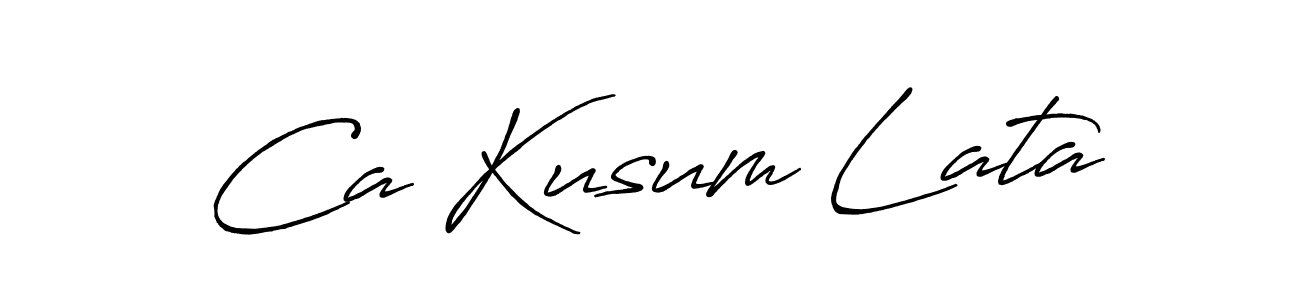 Create a beautiful signature design for name Ca Kusum Lata. With this signature (Antro_Vectra_Bolder) fonts, you can make a handwritten signature for free. Ca Kusum Lata signature style 7 images and pictures png
