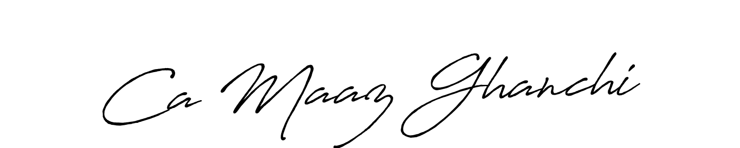 Use a signature maker to create a handwritten signature online. With this signature software, you can design (Antro_Vectra_Bolder) your own signature for name Ca Maaz Ghanchi. Ca Maaz Ghanchi signature style 7 images and pictures png