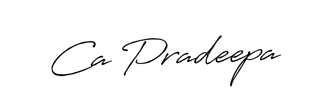 You should practise on your own different ways (Antro_Vectra_Bolder) to write your name (Ca Pradeepa) in signature. don't let someone else do it for you. Ca Pradeepa signature style 7 images and pictures png