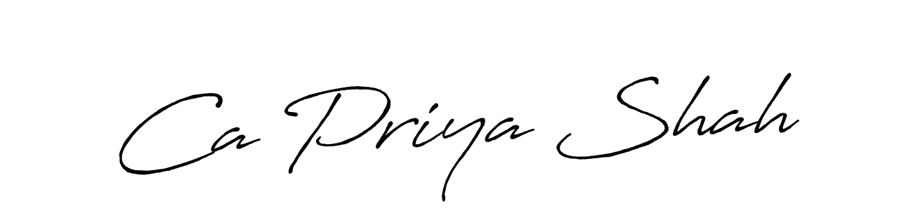 Ca Priya Shah stylish signature style. Best Handwritten Sign (Antro_Vectra_Bolder) for my name. Handwritten Signature Collection Ideas for my name Ca Priya Shah. Ca Priya Shah signature style 7 images and pictures png