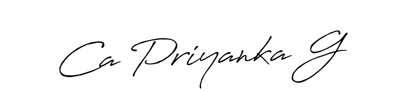 Antro_Vectra_Bolder is a professional signature style that is perfect for those who want to add a touch of class to their signature. It is also a great choice for those who want to make their signature more unique. Get Ca Priyanka G name to fancy signature for free. Ca Priyanka G signature style 7 images and pictures png
