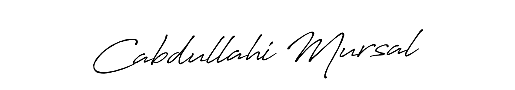 Make a beautiful signature design for name Cabdullahi Mursal. With this signature (Antro_Vectra_Bolder) style, you can create a handwritten signature for free. Cabdullahi Mursal signature style 7 images and pictures png