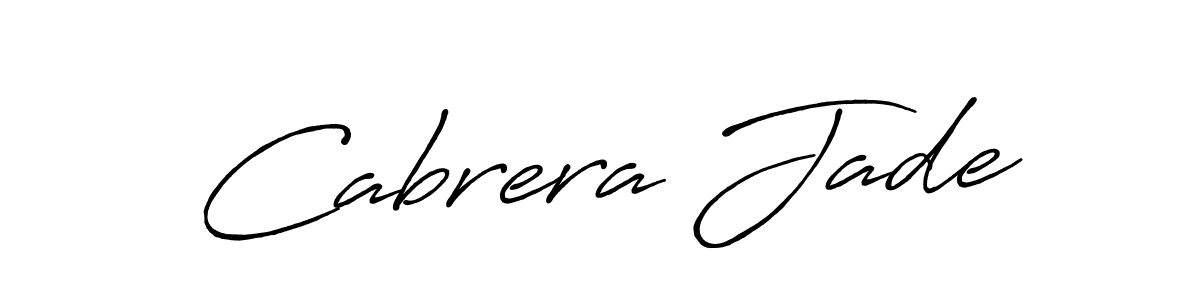 Use a signature maker to create a handwritten signature online. With this signature software, you can design (Antro_Vectra_Bolder) your own signature for name Cabrera Jade. Cabrera Jade signature style 7 images and pictures png