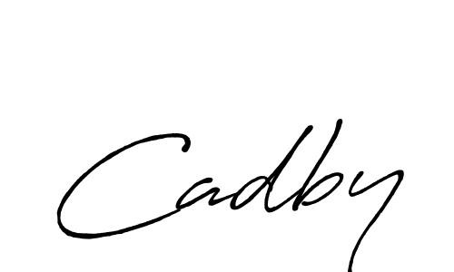 The best way (Antro_Vectra_Bolder) to make a short signature is to pick only two or three words in your name. The name Cadby include a total of six letters. For converting this name. Cadby signature style 7 images and pictures png