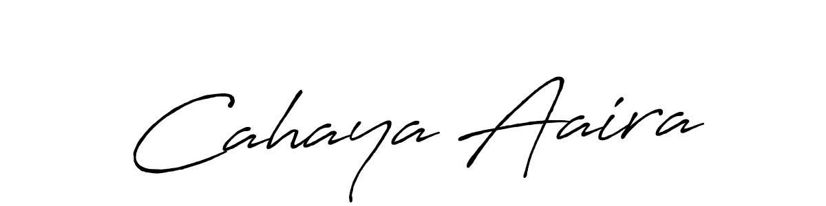 Create a beautiful signature design for name Cahaya Aaira. With this signature (Antro_Vectra_Bolder) fonts, you can make a handwritten signature for free. Cahaya Aaira signature style 7 images and pictures png