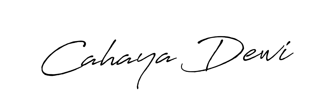 Make a beautiful signature design for name Cahaya Dewi. With this signature (Antro_Vectra_Bolder) style, you can create a handwritten signature for free. Cahaya Dewi signature style 7 images and pictures png