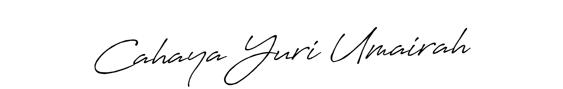Design your own signature with our free online signature maker. With this signature software, you can create a handwritten (Antro_Vectra_Bolder) signature for name Cahaya Yuri Umairah. Cahaya Yuri Umairah signature style 7 images and pictures png