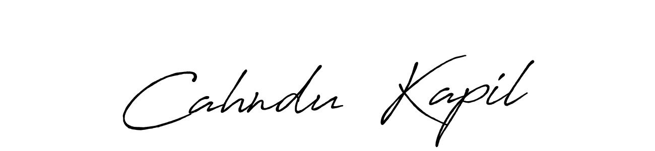 Similarly Antro_Vectra_Bolder is the best handwritten signature design. Signature creator online .You can use it as an online autograph creator for name Cahndu  Kapil. Cahndu  Kapil signature style 7 images and pictures png