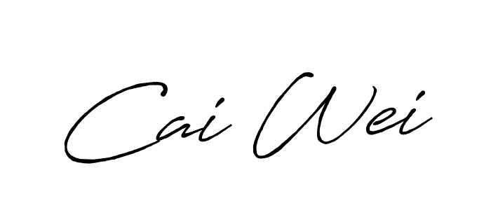 How to make Cai Wei name signature. Use Antro_Vectra_Bolder style for creating short signs online. This is the latest handwritten sign. Cai Wei signature style 7 images and pictures png