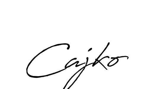 How to make Cajko name signature. Use Antro_Vectra_Bolder style for creating short signs online. This is the latest handwritten sign. Cajko signature style 7 images and pictures png